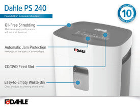 Dahle PaperSAFE PS 240 Paper Shredder, Deskside